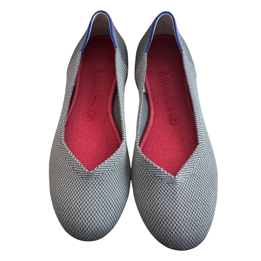 Rothy's The Flat 9.5 Charcoal Gray Round Toe Knit Ballet Flats Office Casual - Picture 7 of 11